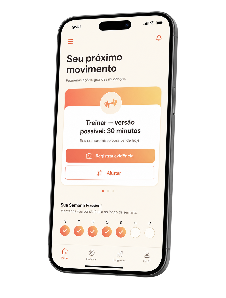 Tela do aplicativo REALizar com o próximo movimento do dia